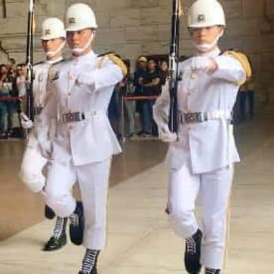 Change of guards at Chiang Kai-shek Memorial Hall Taipei